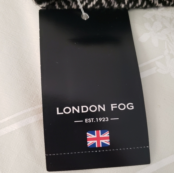 London Fog Women's Black & White Herringbone Wool Blend Coat Size S - Picture 10 of 13